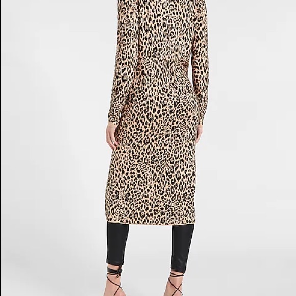 Express  Leopard Print Duster Cardigan - Picture 5 of 8